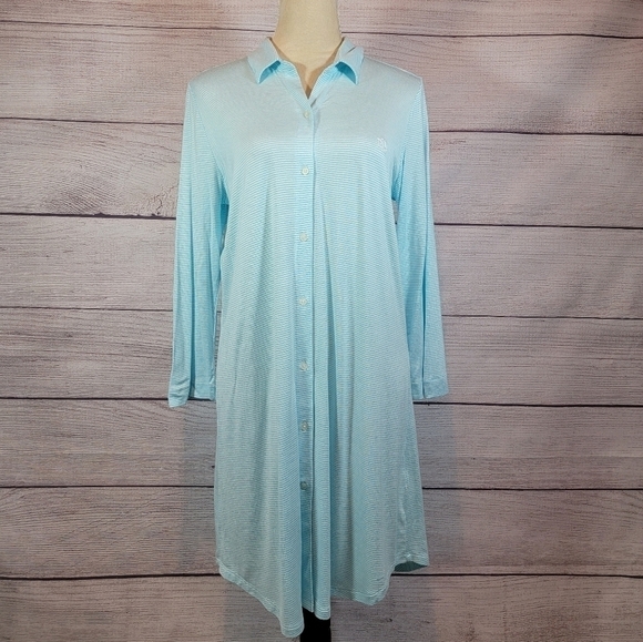 Lauren Ralph Lauren Other - 𝅺LAUREN Ralph Lauren Soft Striped Button Up Nightgown Blue & White Size Medium